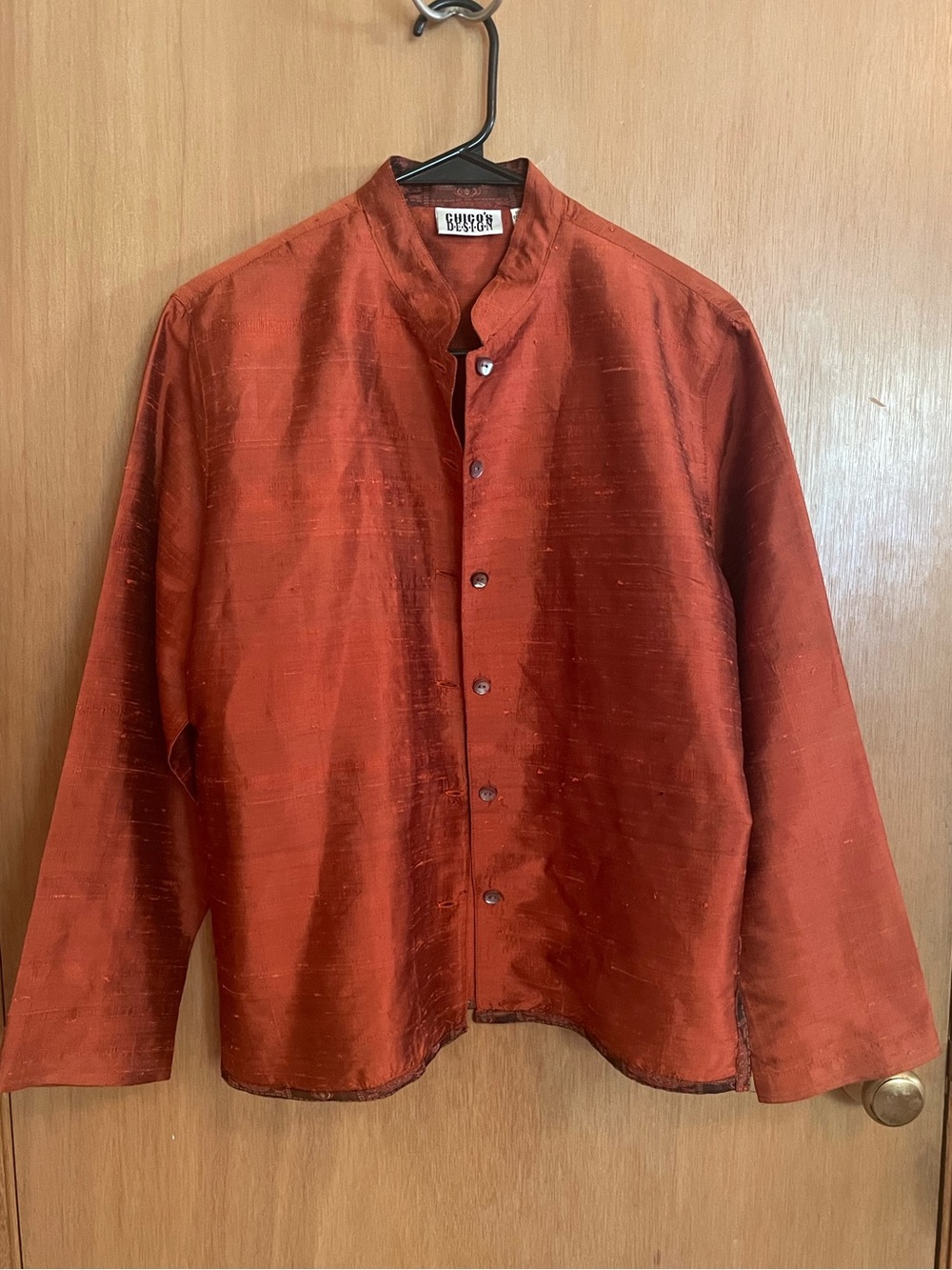 Chicos Vintage Raw Silk Asian Inspired Jacket